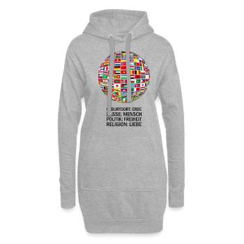 belle paix tous les drapeaux « contre le racisme » - Sweat-shirt à capuche long Femme - gris chiné - Devant