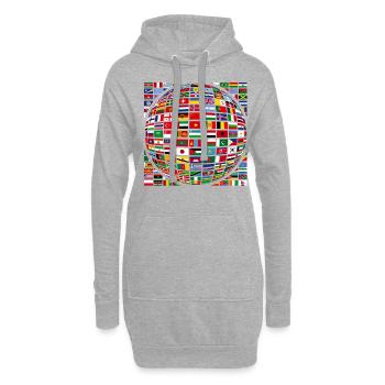 belle paix tous les drapeaux « contre le racisme » - Sweat-shirt à capuche long Femme - gris chiné - Devant