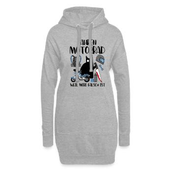 Motorrad Fahren Weil Mord Falsch Ist - Hoodie-Kleid - Grau meliert - Vorne