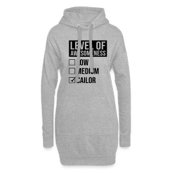 Level Of Awesomeness Low Medium Sailor Captain Shi - Hoodie-Kleid - Grau meliert - Vorne