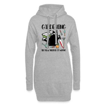 Jardiner parce que le meurtre est un mauvais chat noir - Sweat-shirt à capuche long Femme - gris chiné - Devant
