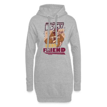 Poulet - Sweat-shirt à capuche long Femme - gris chiné - Devant