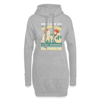 Freundschafts Geschenk für guten Freund - Hoodie-Kleid - Grau meliert - Vorne