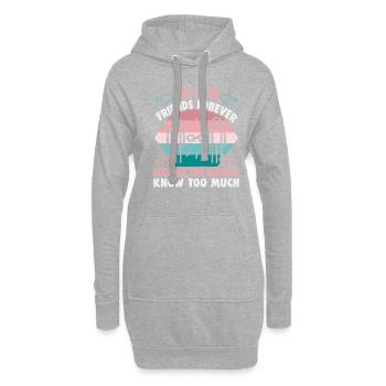 Cadeau d’amitié pour bon ami - Sweat-shirt à capuche long Femme - gris chiné - Devant