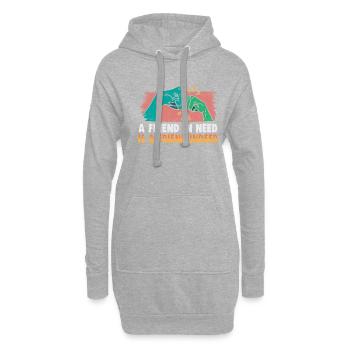 Cadeau d’amitié pour bon ami - Sweat-shirt à capuche long Femme - gris chiné - Devant