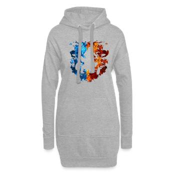 Quad Bike Rouge Bleu Feu Quad Bike Rider - Sweat-shirt à capuche long Femme - gris chiné - Devant