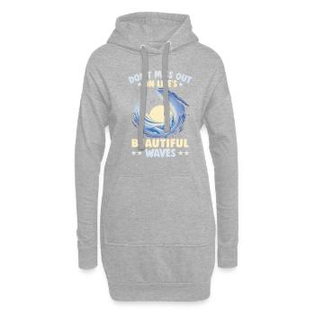 Strandurlaub am Meer Design Strandmotiv - Hoodie-Kleid - Grau meliert - Vorne