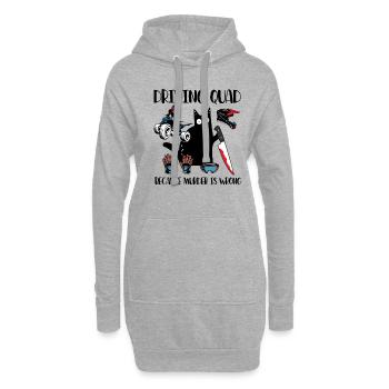 Quad parce que le meurtre est un mauvais chat noir - Sweat-shirt à capuche long Femme - gris chiné - Devant