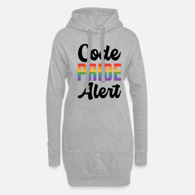 Code Pride Alert Bisexual Lesbian Love Asexual Tra - Hoodie-Kleid - Grau meliert