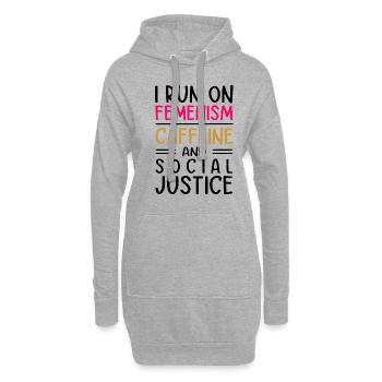 I Run On Feminism Caffeine And Social Justice Gay - Hoodie-Kleid - Grau meliert - Vorne