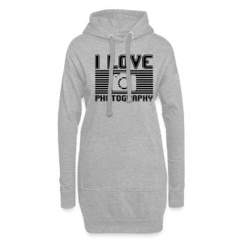 I love photography - Hoodie-Kleid - Grau meliert - Vorne