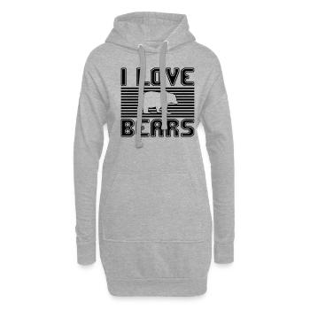J’aime les ours - Sweat-shirt à capuche long Femme - gris chiné - Devant