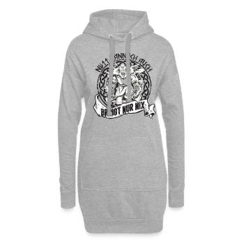 Wikinger Spruch Nett kann ich auch bringt nur nix - Hoodie-Kleid - Grau meliert - Vorne
