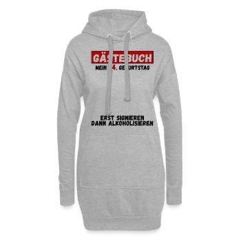 Gästebuch Zum 24. Geburtstag Glückwunsch Zu 24 - Hoodie-Kleid - Grau meliert - Vorne