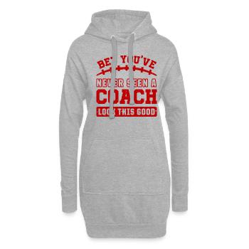 Fußball lustig Trainer gut aussehende Shirt Sport - Hoodie-Kleid - Grau meliert - Vorne