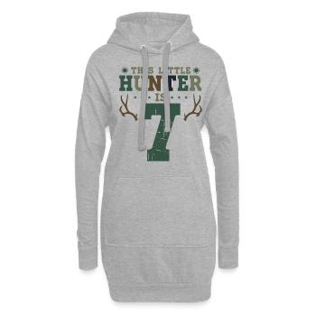 Buck Deer Hunting Hunter Kid 7ème - Sweat-shirt à capuche long Femme - gris chiné - Devant