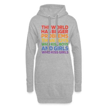 The World Has Bigger Problems Than Boys Who Kiss B - Hoodie-Kleid - Grau meliert - Vorne