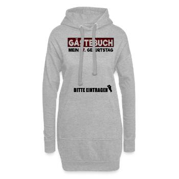 Gästebuch mein 27. Geburtstag Bitte Eintragen - Hoodie-Kleid - Grau meliert - Vorne