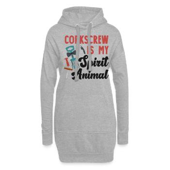 Dégustation de vin de sommelier - Sweat-shirt à capuche long Femme - gris chiné - Devant