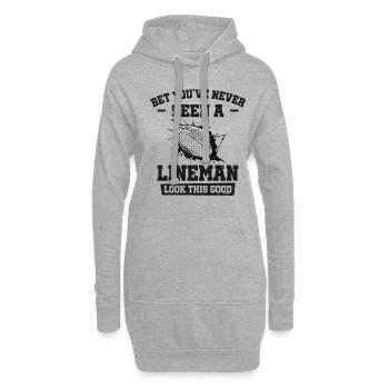 Football Lineman Leben Lustig Gutaussehend - Hoodie-Kleid - Grau meliert - Vorne