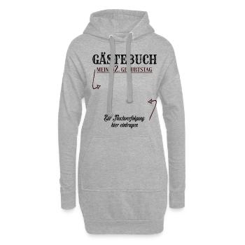 62 Jahre Gästebuch 62. Geburtstag Nachverfolgung - Hoodie-Kleid - Grau meliert - Vorne