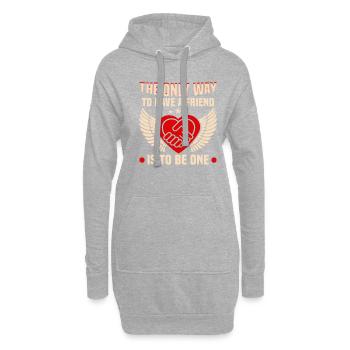 Cadeau d’amitié pour bon ami - Sweat-shirt à capuche long Femme - gris chiné - Devant