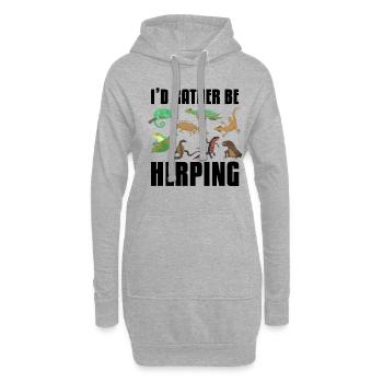 Ich Würde Eher Reptilien-amphibien Herpingen - Hoodie-Kleid - Grau meliert - Vorne
