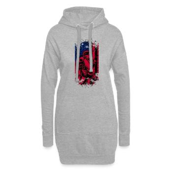 Football américain Drapeau Sports patriotiques - Sweat-shirt à capuche long Femme - gris chiné - Devant