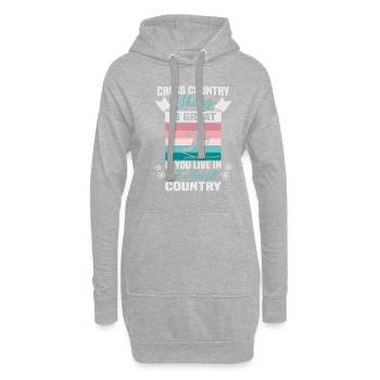 Skieurs de fond biathlon de fond - Sweat-shirt à capuche long Femme - gris chiné - Devant
