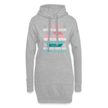 Freundschafts Geschenk für guten Freund - Hoodie-Kleid - Grau meliert - Vorne