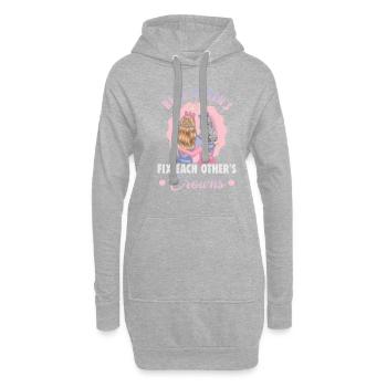 Cadeau d’amitié pour bon ami - Sweat-shirt à capuche long Femme - gris chiné - Devant