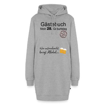 28. Geburtstag Gästebuch Geschenk Zum Geburtstag - Hoodie-Kleid - Grau meliert - Vorne