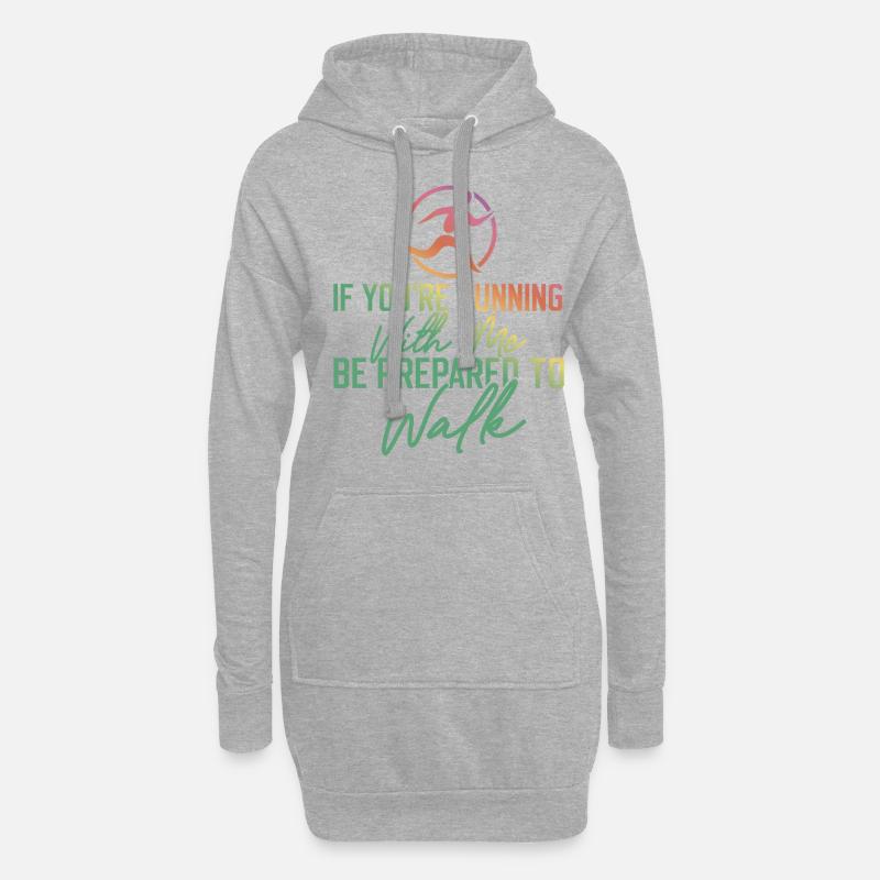 Running Runner Half Marathon Slow - Hoodie-Kleid - Grau meliert