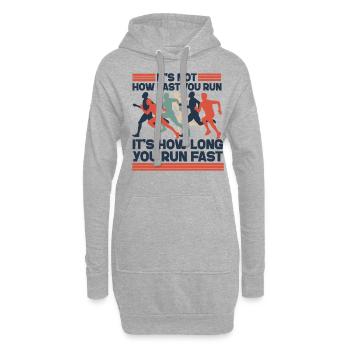 Running Runner Half Marathon It's - Hoodie-Kleid - Grau meliert - Vorne