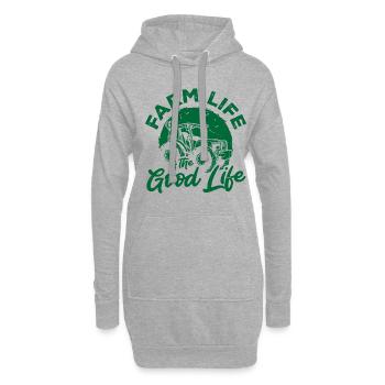 Farm Life Is The Good Life Agriculture Agriculteur - Hoodie-Kleid - Grau meliert - Vorne