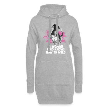 Conception de spruch de soudeur pour les métallurgistes - Sweat-shirt à capuche long Femme - gris chiné - Devant
