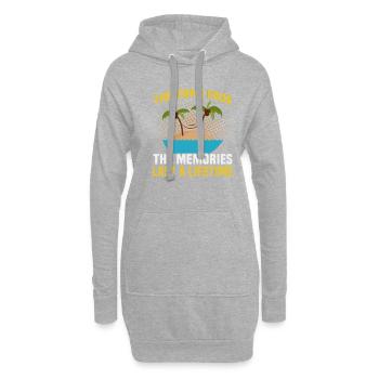 Strandurlaub am Meer Design Strandmotiv - Hoodie-Kleid - Grau meliert - Vorne