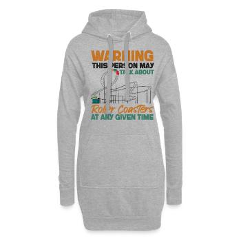 Montagnes russes avertissant cette personne - Sweat-shirt à capuche long Femme - gris chiné - Devant