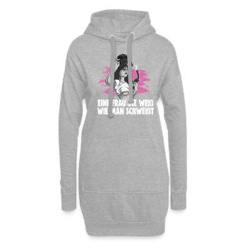 Schweißerin Spruch Design für Metallbauer - Hoodie-Kleid - Grau meliert - Vorne