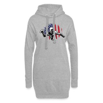 Football américain Drapeau Sports patriotiques - Sweat-shirt à capuche long Femme - gris chiné - Devant