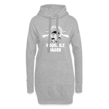 Pilze sammeln Schwammerl suchen für Pilzsammler - Hoodie-Kleid - Grau meliert - Vorne