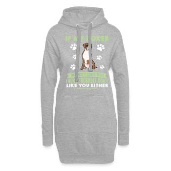 Hunde Spruch Boxer Design für Hundeliebhaber - Hoodie-Kleid - Grau meliert - Vorne