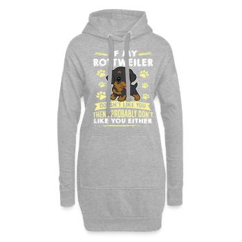 Hunde Rottweiler Hundeliebhaber - Hoodie-Kleid - Grau meliert - Vorne