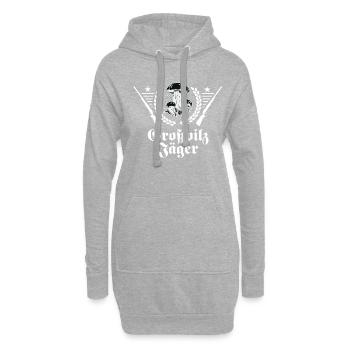 Pilze sammeln Schwammerl suchen für Pilzsammler - Hoodie-Kleid - Grau meliert - Vorne