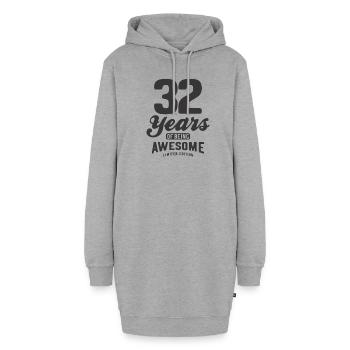 32 Jahre Awesome 32. Geburtstag - Hoodie-Kleid - Grau meliert - Vorne