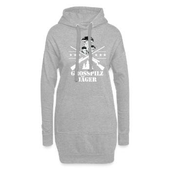 Pilze sammeln Schwammerl suchen für Pilzsammler - Hoodie-Kleid - Grau meliert - Vorne