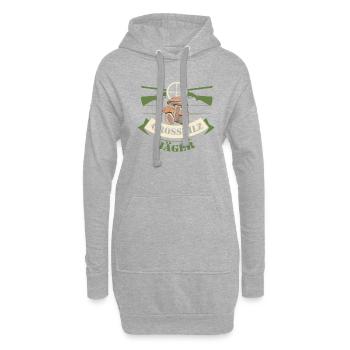 Pilze sammeln Schwammerl suchen für Pilzsammler - Hoodie-Kleid - Grau meliert - Vorne