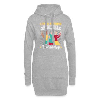 Cadeau d’amitié pour bon ami - Sweat-shirt à capuche long Femme - gris chiné - Devant