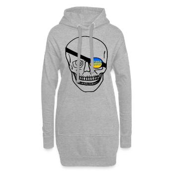 Slava ukraini - Hoodie-Kleid - Grau meliert - Vorne