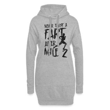 Running Runner Semi-Marathon - Sweat-shirt à capuche long Femme - gris chiné - Devant
